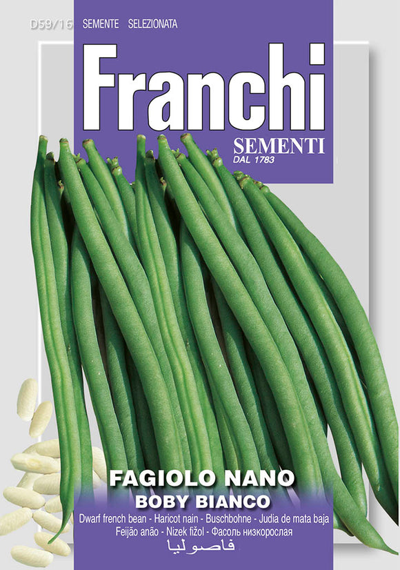 Dwarf French Beans 'Boby Bianco' - Green's of Ireland Online Garden Shop.  Vegetable Seeds, Franchi, Daffodil Bulbs, Tulip Bulbs, Crocus Bulbs, Autumn Bulbs, Bulbs, Cheap Bulbs