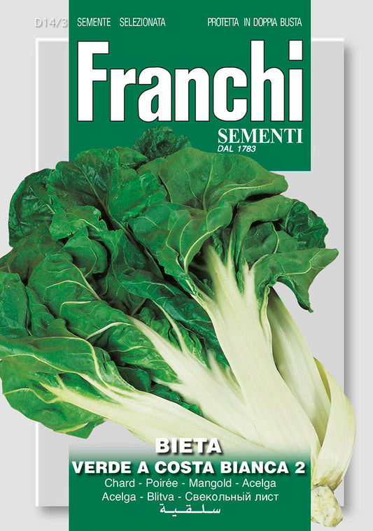Swiss Chard  'Costa Bianca' - Green's of Ireland Online Garden Shop.  Vegetable Seeds, Franchi, Daffodil Bulbs, Tulip Bulbs, Crocus Bulbs, Autumn Bulbs, Bulbs, Cheap Bulbs