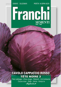 Cabbage Red Testa Nera - Green's of Ireland Online Garden Shop.  Vegetable Seeds, Franchi, Daffodil Bulbs, Tulip Bulbs, Crocus Bulbs, Autumn Bulbs, Bulbs, Cheap Bulbs