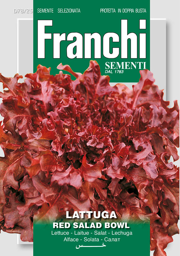 Lettuce  Red Salad Bowl - Green's of Ireland Online Garden Shop.  Vegetable Seeds, Franchi, Daffodil Bulbs, Tulip Bulbs, Crocus Bulbs, Autumn Bulbs, Bulbs, Cheap Bulbs