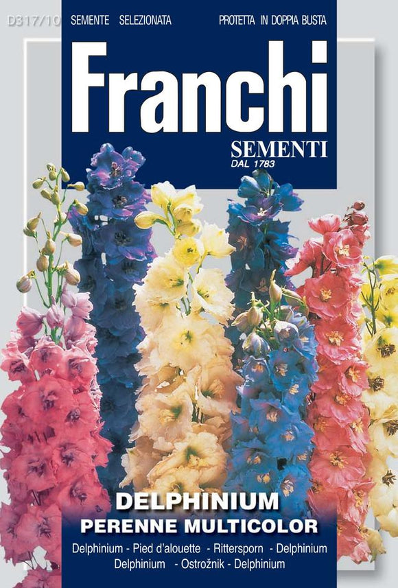 Flowers Seed Delphinium perennial multicolor - Green's of Ireland Online Garden Shop.  Vegetable Seeds, Franchi, Daffodil Bulbs, Tulip Bulbs, Crocus Bulbs, Autumn Bulbs, Bulbs, Cheap Bulbs