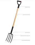Ermet Garden Fork Digging fork • Beech, lacquered, strong handle • Ergonomic HDPE grip • Hardened steel head Made 100% in EU. Weight 1900g Length 1200mm Colour Black/Natural Material Hardened steel, beech wood. Made in 100% in EU Green's of Ireland - Online Garden Shop